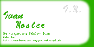 ivan mosler business card